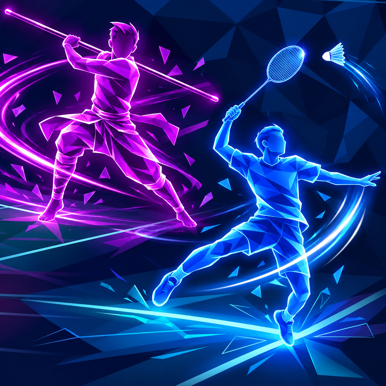 Neon Silambam and Badminton Duel